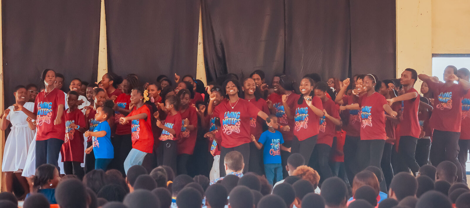 The full team, red shirts and all — Living Waters Incorporated